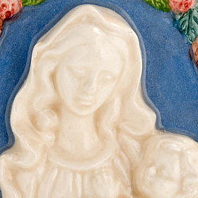 Basrelief aus Keramik Madonna mit Kind in den Armen