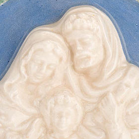 Basrelief aus Keramik rund Heilige Familie