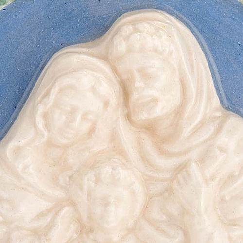 Bas relief round ceramic Holy Family 2