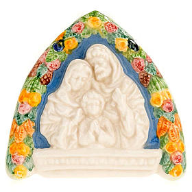 Basrelief aus Keramik dreieckig Heilige Familie