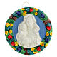 Bas relief baked clay round shape Virgin with baby Jesus s1