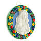 Bas relief baked clay round shape Virgin with baby Jesus s2