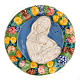 Bajorrelieve cerámica redondo Virgen con niño dorm s1