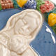 Bajorrelieve cerámica redondo Virgen con niño dorm s2