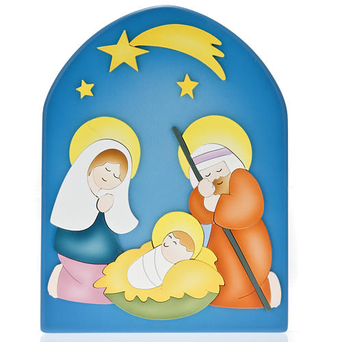 Wooden arched panel, Nativity 1