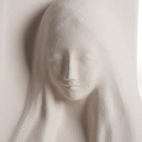Quadro argilla bianca Madonna dell'Ascolto 31 cm 2