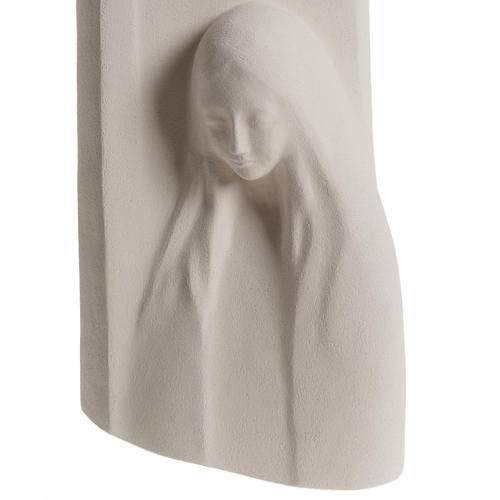 Quadro argilla bianca Madonna dell'Ascolto 31 cm 5