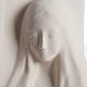 Quadro argilla bianca Madonna dell'Ascolto 31 cm s2