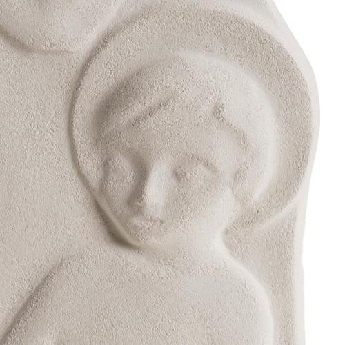 Bas relief religieux Marie reine argile 47 cm 3