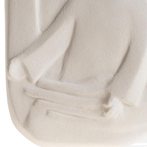Quadro Maria Rainha argila branca 47 cm 4