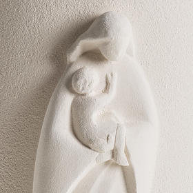 Bas relief religieux Vierge à l'enfant argile 29.5