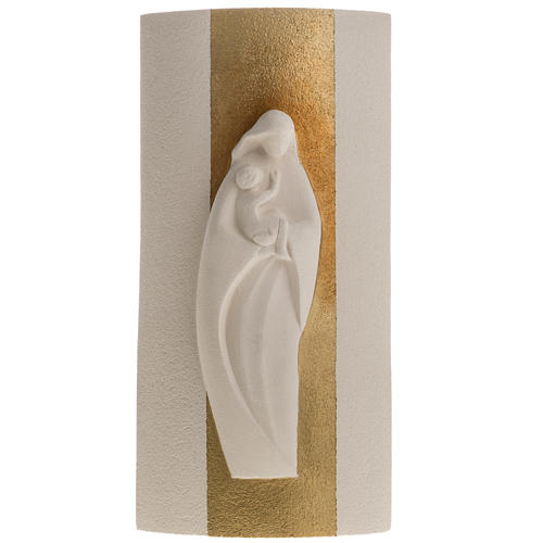 Baixo-relevo argila branca Maria Gold 29,5 cm 1
