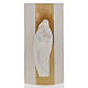 Bas relief Vierge à l'enfant or illuminé argile 29.5 cm s1