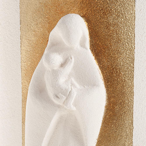 Basrelief Maria Gold beleuchtet h 17,5 cm 3