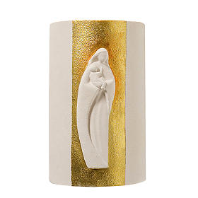 Bassorilievo Maria Gold illuminato h 17,5 cm s1
