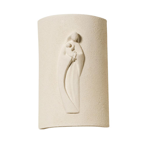 Baixo-relevo argila branca Maria Estela 17,5 cm 1