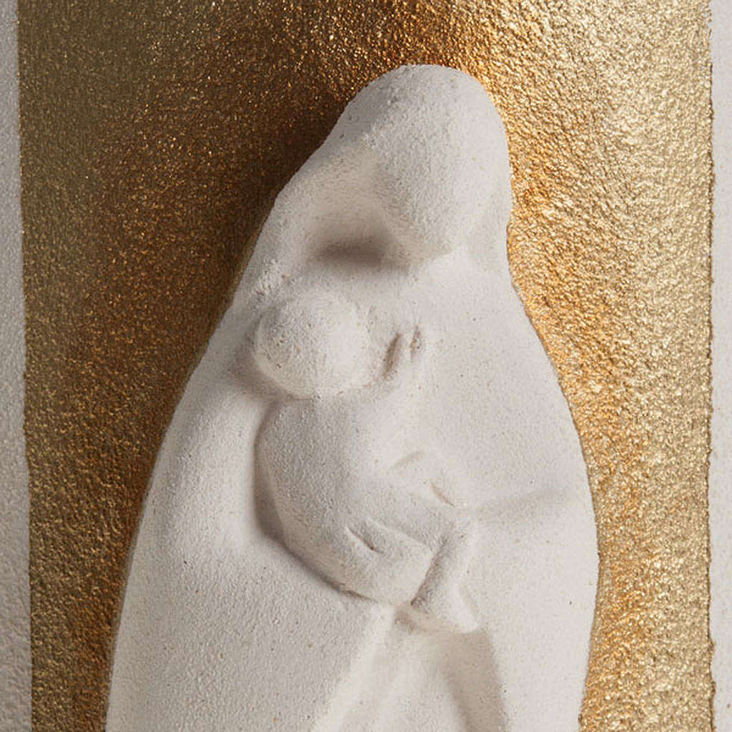 Bas relief Vierge à lÂ’enfant argile blanche 17.5 cm vente en ligne