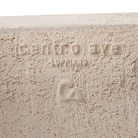 Bas relief Vierge à l'enfant argile blanche 17.5 cm s5