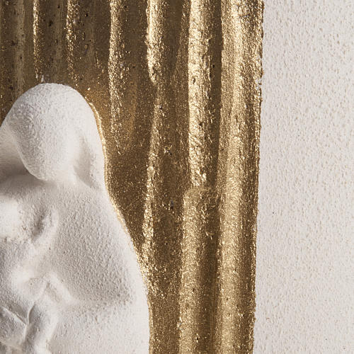 Bas-relief "Gold Mary" with gold background and light - 17,5 4