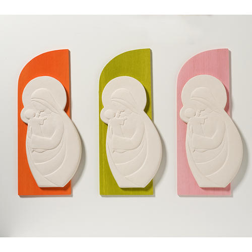 Basrelief Madonna Mod. Confiance verschiedene Farben h 21 cm 2