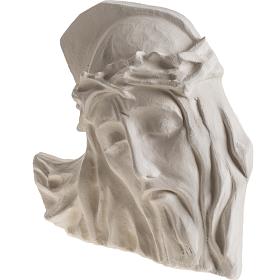 Bassorilievo Volto di Cristo argilla bianca 24 cm s3
