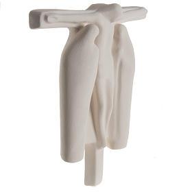 Bas relief Crucifixion argile blanche 40 cm s5