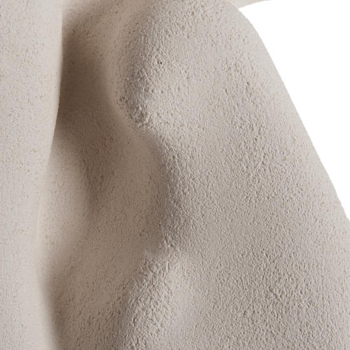 Baixo-relevo Crucificação estilizada argila branca 40 cm 3