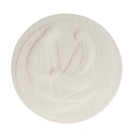 Bas relief rond Nativité argile réfractaire s2