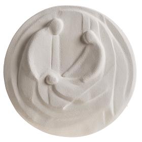 Bas relief rond Nativité argile réfractaire s1