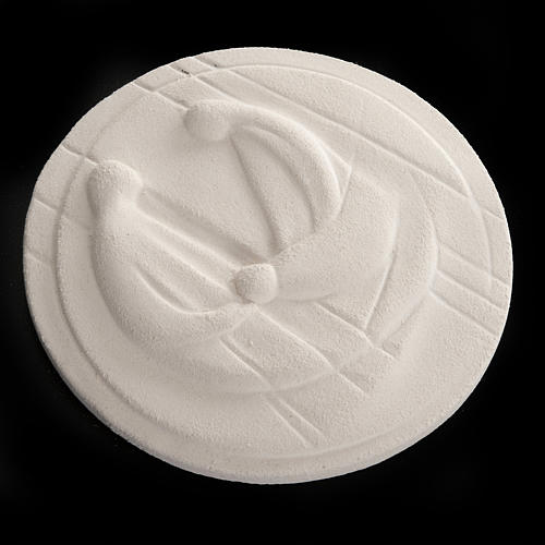 Round bas-relief, Nativity in fire clay 4