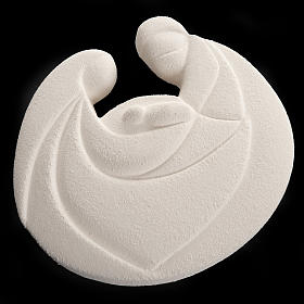 Basrelief rund perlfarben Geburt s4