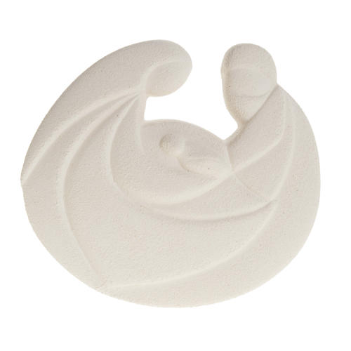 Round bas-relief, pearl colour Nativity 2