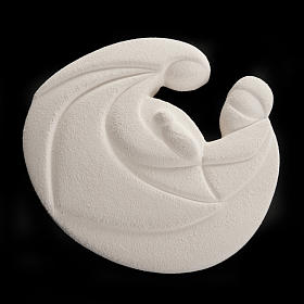 Bas relief rond Nativité stylisée argile s3