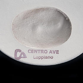 Bas relief rond Nativité stylisée argile s5