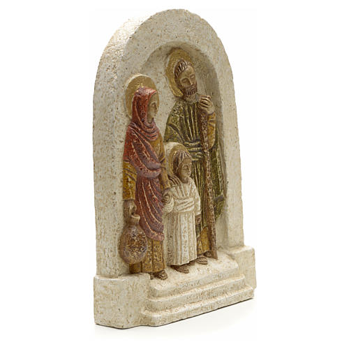 Flachrelief Stein Heilige Familie Bethlehem 18x13 cm 2