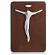 Bas-relief crucifix in porcelain and walnut wood, Pinton s1