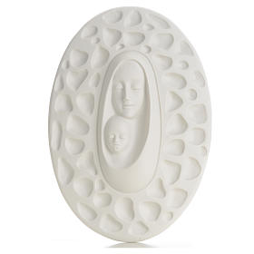 Basrelief stilisierte Madonna mit Kind, F.Pinton 30 cm