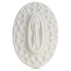 Bas-relief ovale Vierge en prière Pinton 30 cm