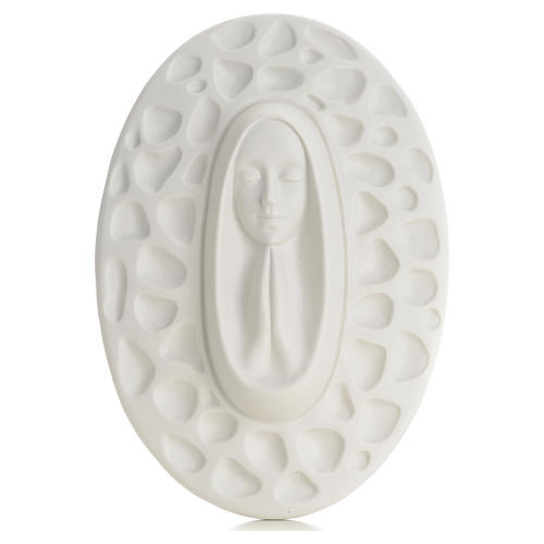 Bas-relief ovale Vierge en prière Pinton 30 cm 1