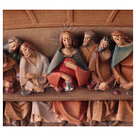 Bas-relief, Last Supper in painted Valgardena wood