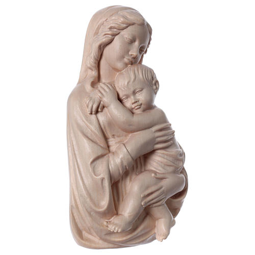 Bas-relief, Our Lady and baby Jesus Valgardena wood, natural wax 4