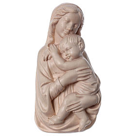 Relief Madonna z Dzieciątkiem drewno Valgardena naturalne woskowane