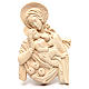 Our Lady carring baby Jesus waxed wood bas-relief, Valgardena s1