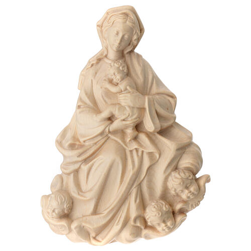 Relief, Our Lady and baby, baroque 20cm in Valgardena wood, natu 1