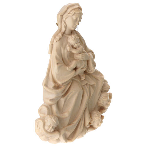 Relief, Our Lady and baby, baroque 20cm in Valgardena wood, natu 4