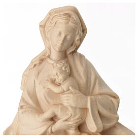 Relieve Virgen Niño barroco 20 cm. madera Valgardena natural