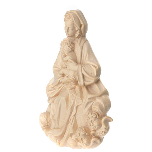 Relief baroque Vierge et Enfant 20cm bois ciré Val Gardena 3