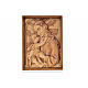 Relief, Our Lady with baby in multi-patinated Valgardena wood s1