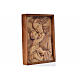 Our Lady with baby Jesus multi-patinated wood plaque in relief Valgardena s2
