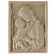 Our Lady with baby Jesus waxed wood plaque in relief Valgardena s1